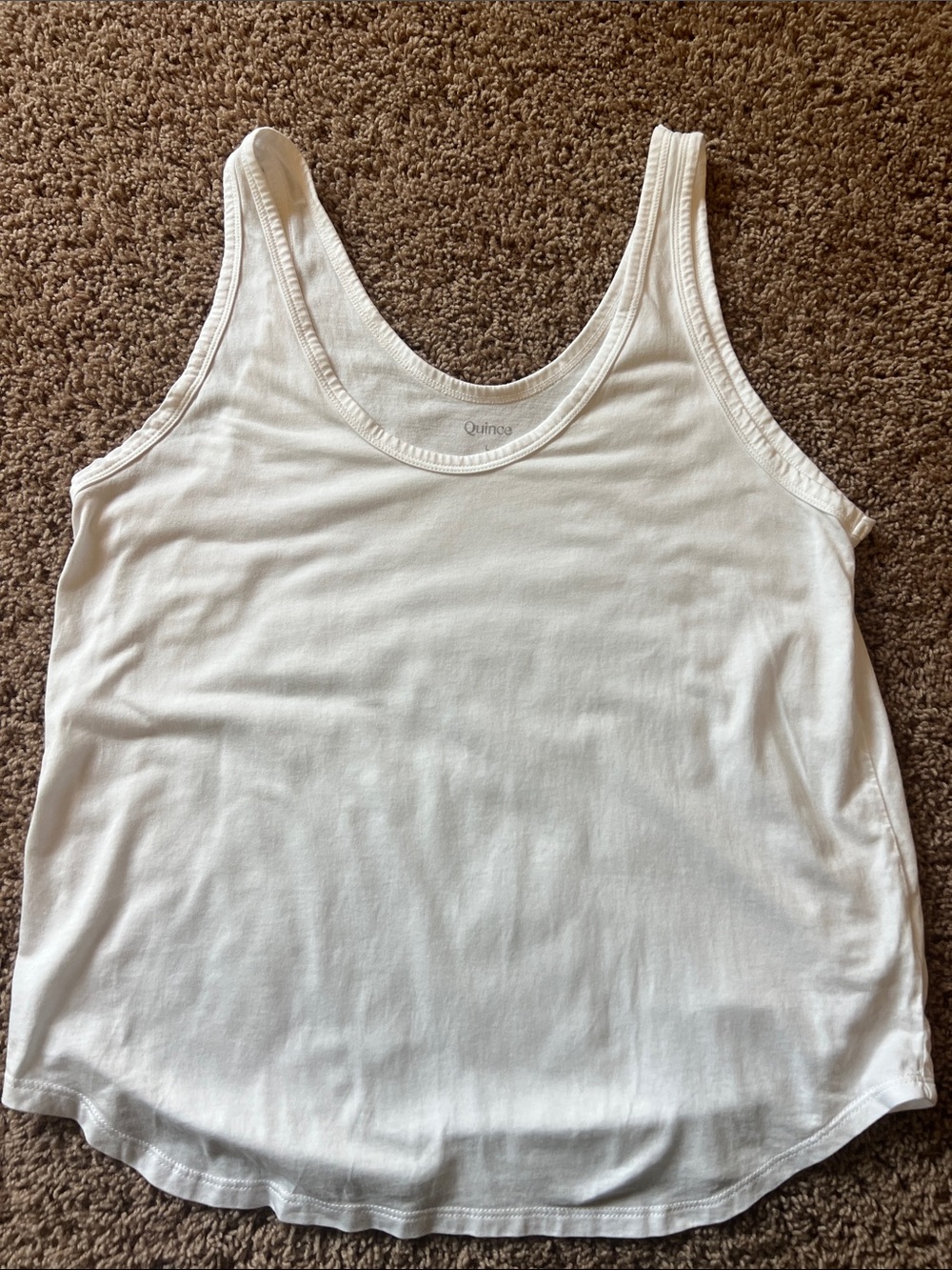 Quince White Scoop Neck Cotton Tank Top